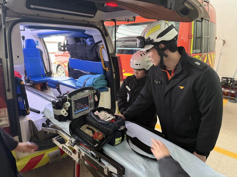 부안소방서, 전주비전대 응급구조학과 실습생 대상 119구급차 동승 실습 운영
