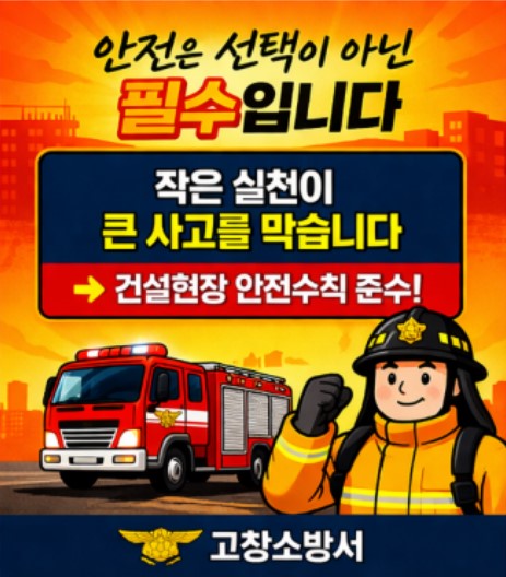 고창소방서, 해빙기 건설현장 안전사고 예방 총력