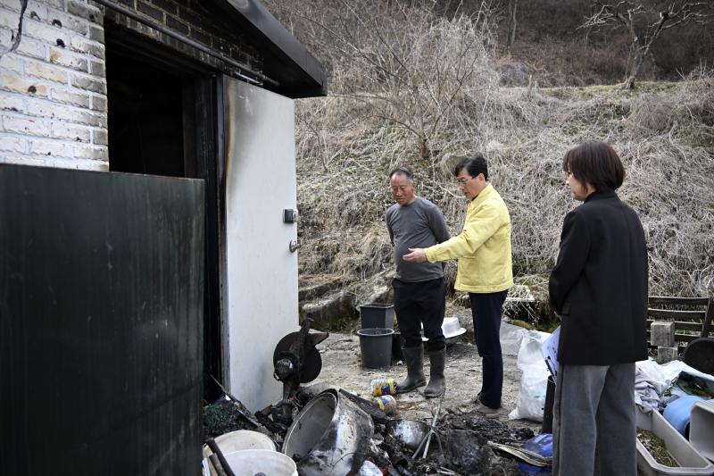 장수군, 주택화재 현장 방문