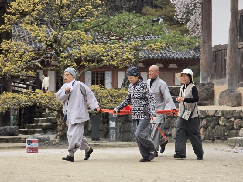 부안 내소사, 국가유산 보호 유관기관 합동소방훈련 실시
