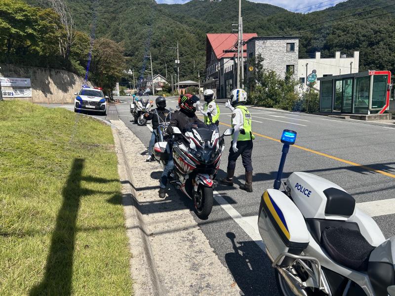 완주경찰서, 대둔산 일대 이륜차 불법행위 근절 나서