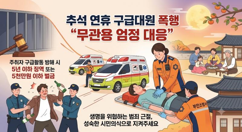 부안소방서, 추석 연휴 구급대원 폭행 무관용 엄정 대응