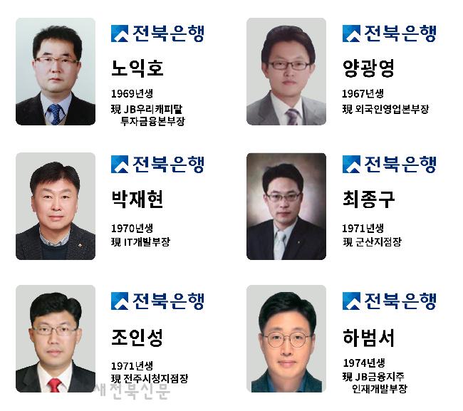 전북은행, 신임 임원인사 단행